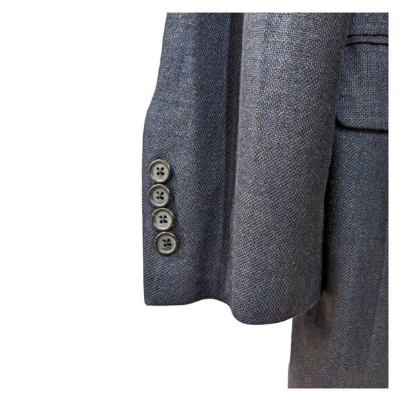 Brooks Brothers Mens Navy Silk/Linen/Wool Blend Two Button Blazer - Picture 5 of 8